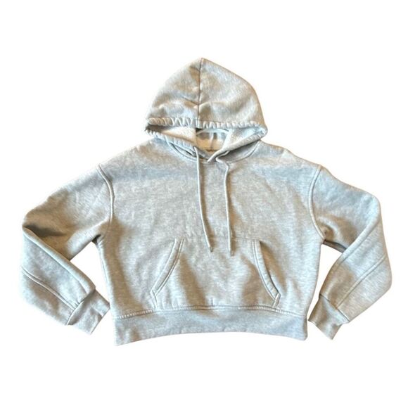Amazon cropped grey pullover hoodie size M - Picture 1 of 8